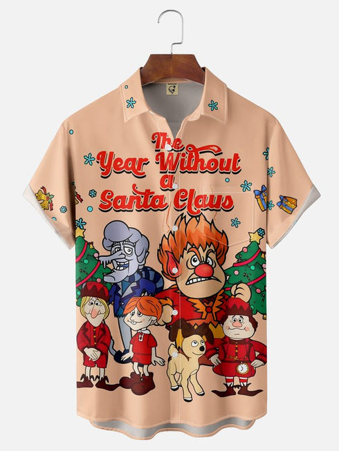 Men's Christmas Funny Graphic Short Sleeve Hawaiian Shirt